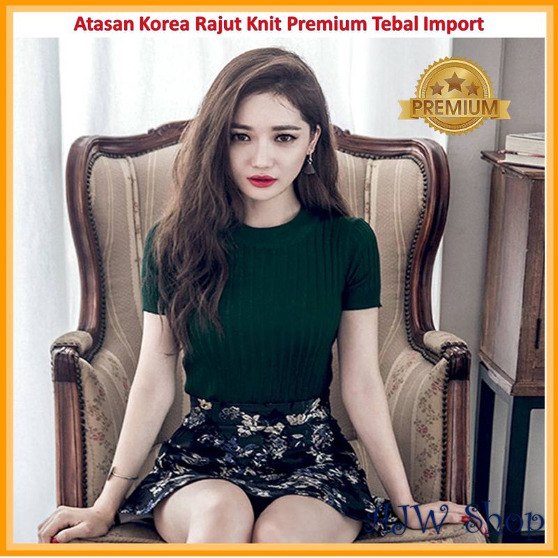 INNER DRESS LENGAN PENDEK KNIT RAJUT IMPORT PREMIUM / MANSET LENGAN