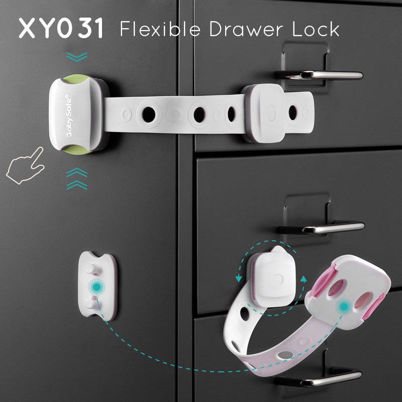 SKIDA Baby Safe XY031 Drawer Lock - Pengaman Pengunci Lemari Laci Anak 3M Kuat