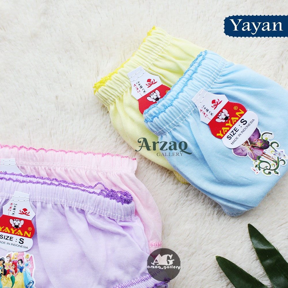 [ 12pc ] CD Yayan Warna Motif polos / bintik Celana Dalam Anak Perempuan / Daleman Anak | Cd Anak