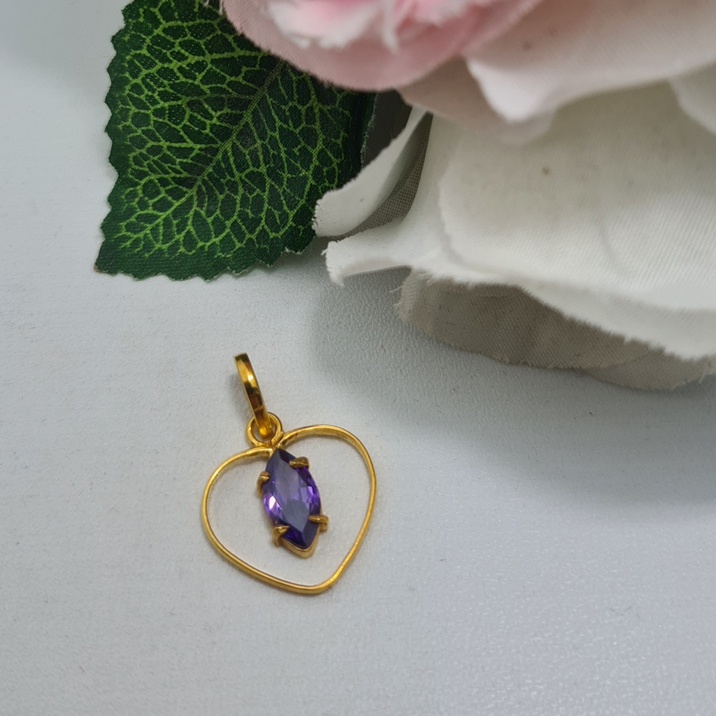 Liontin Emas Muda Lady Day Love Ungu