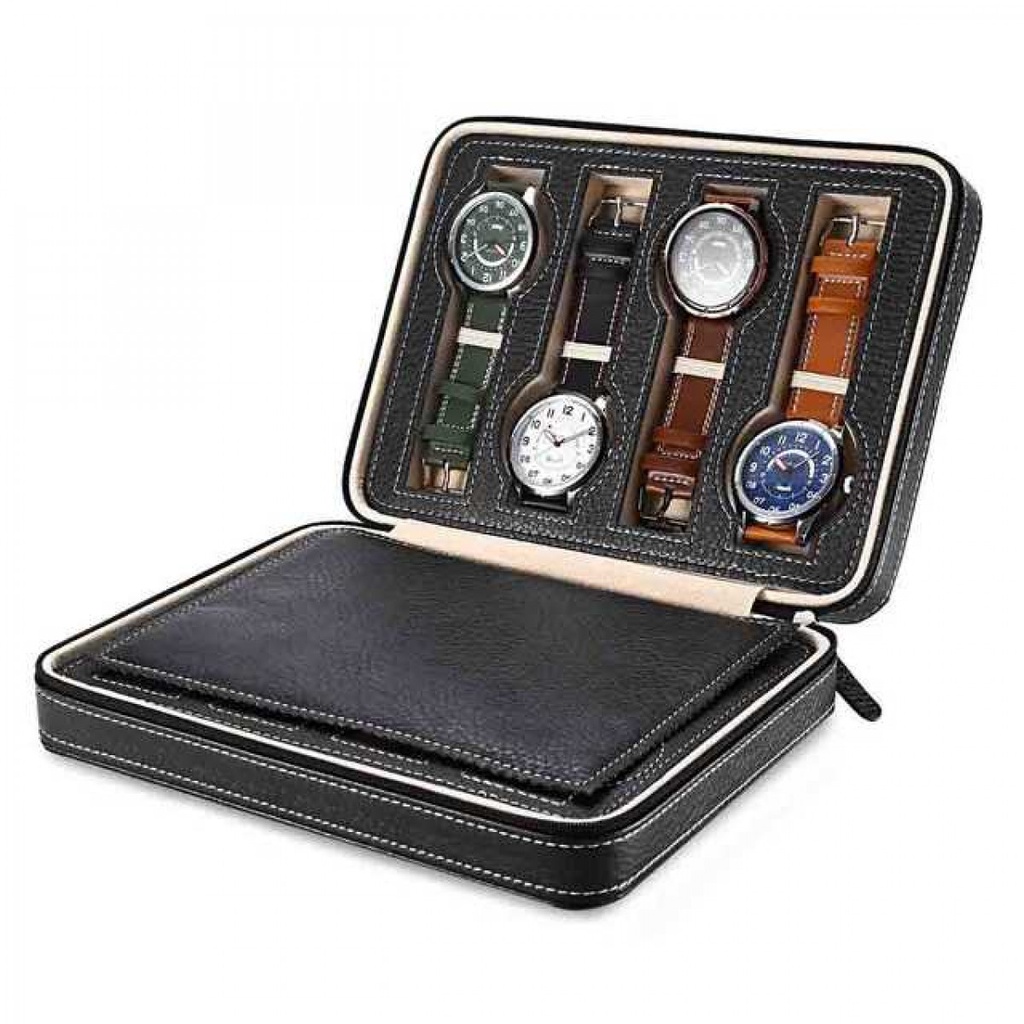 Kotak Jam Tangan Display Box Bahan Kulit 8 Grid - L-001