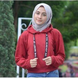  SWEATER SELLA HOODIE letter tali tulis Shopee Indonesia