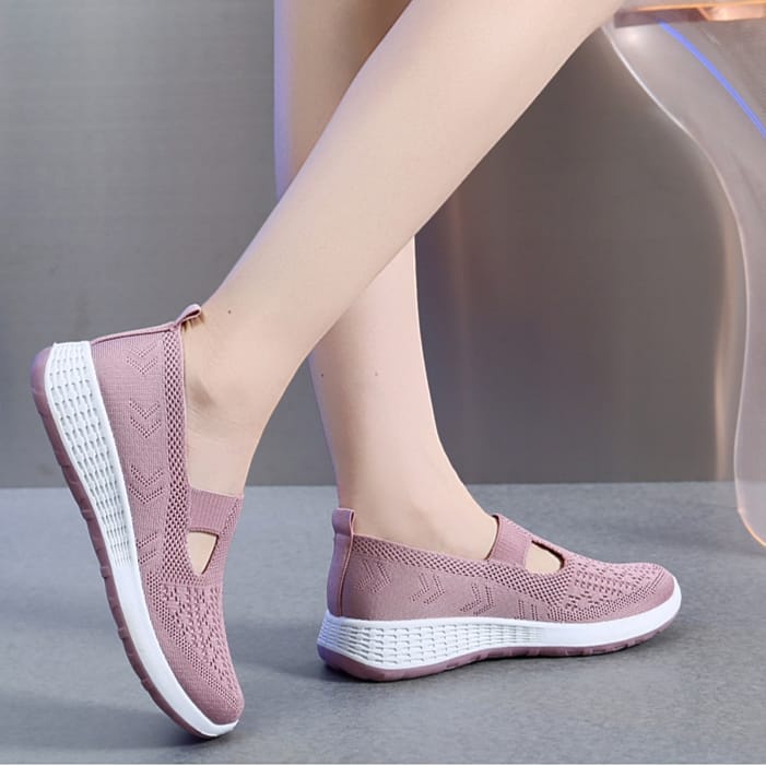 FREE BOX Sepatu Slip On Wanita Fashion Motif 2V  Premium Quality LV0156
