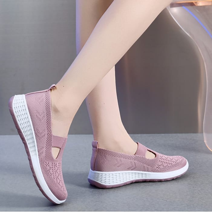 TOPGROSIR &quot;FREE BOX&quot; LV0156 Sneakers Sepatu Wanita Motif 2 Lubang Import Bahan Kanvas