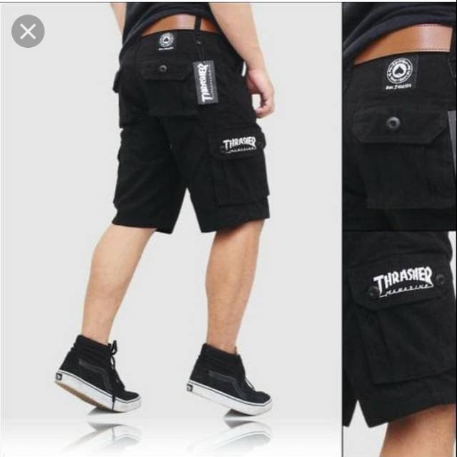 Celana chargo pendek pria original trasher