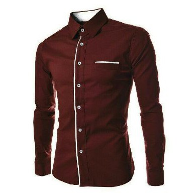 Kemeja Pria Peter   Lengan Panjang   Slim Fit   Casual   Trendy   Kerja   Modis   Formal   Fashion