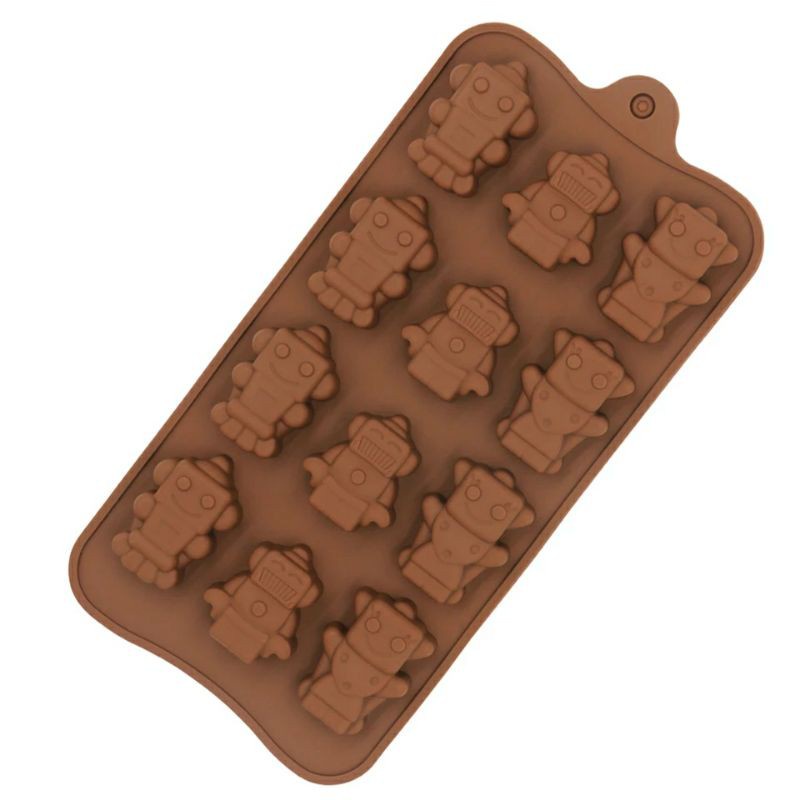 Cetakan Coklat Silikon Robot Lego - Cetakan Kue Es Pudding Agar - Cetakan Silikon Coklat Food Grade