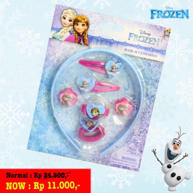 Set Aksesoris Rambut  Anak Karakter Frozen  Bandi Jepit 