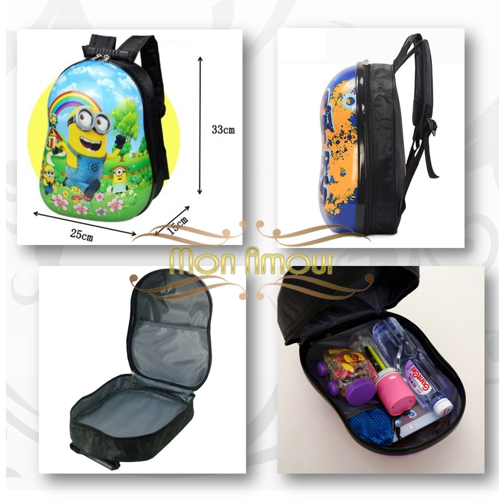 Tas Ransel Telur Sekolah Anak TK / PAUD - Tas Sekolah Anak Karakter lucu Ransel PVC Karakter Cowok -M0172