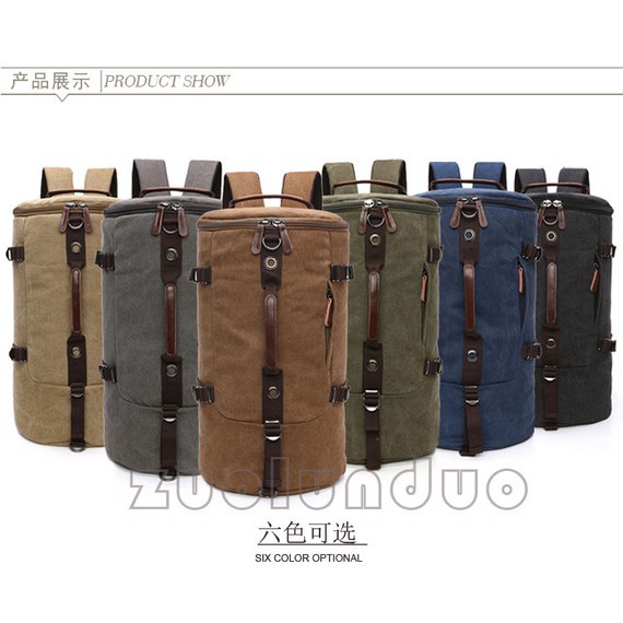 TAS RANSEL KANVAS TAS TABUNG TAS PRIA TAS KEREN - gambolow_store