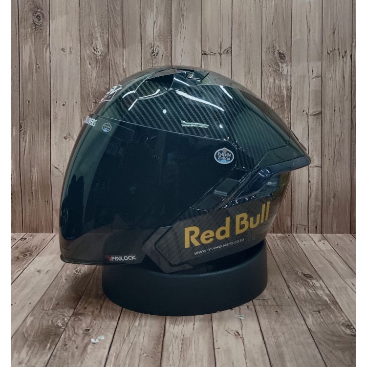HELM RSV SV300 CARBON - PAKET GANTENG - VISOR SMOKE - RED BULL