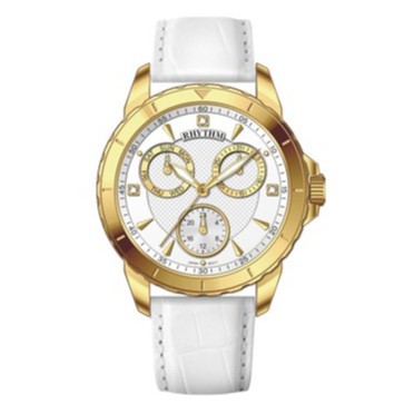 JAM TANGAN WANITA RHYTHM FE1618 L03 LEATHER STRAP