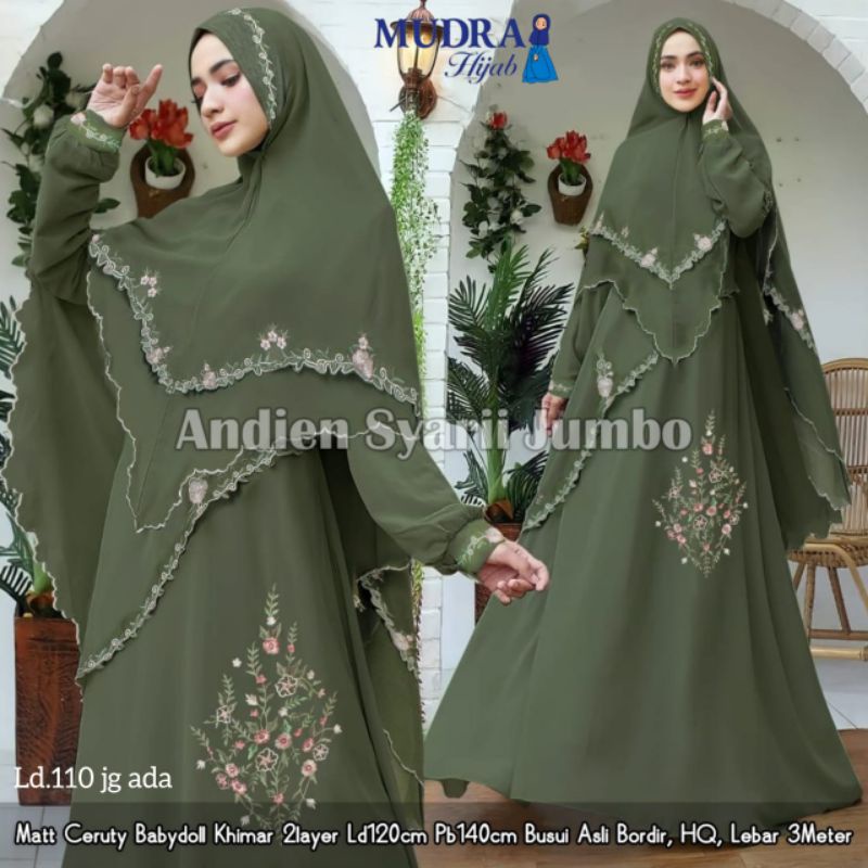 Andien Syari Jumbo by Mudra Gamis Set Khimar Syari Jumbo