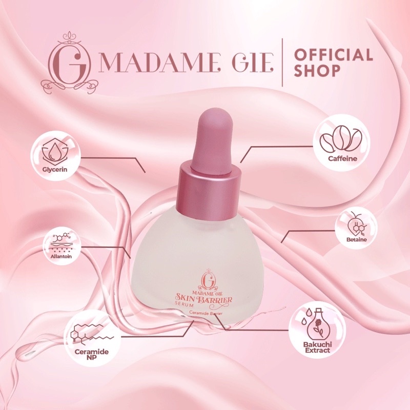 MADAME GIE Skin Barrier Indonesia / Serum Moisturizer Cream Primer BB Foundation Loose Powder Lipstick Eyeshadow Blush On Eyeliner Eyebrow Mascara Lipstick Lip Matte Gloss Balm Kutek / Facial Wash Toner Essence Sunscreen Mask Masker Body / Lipill Paket