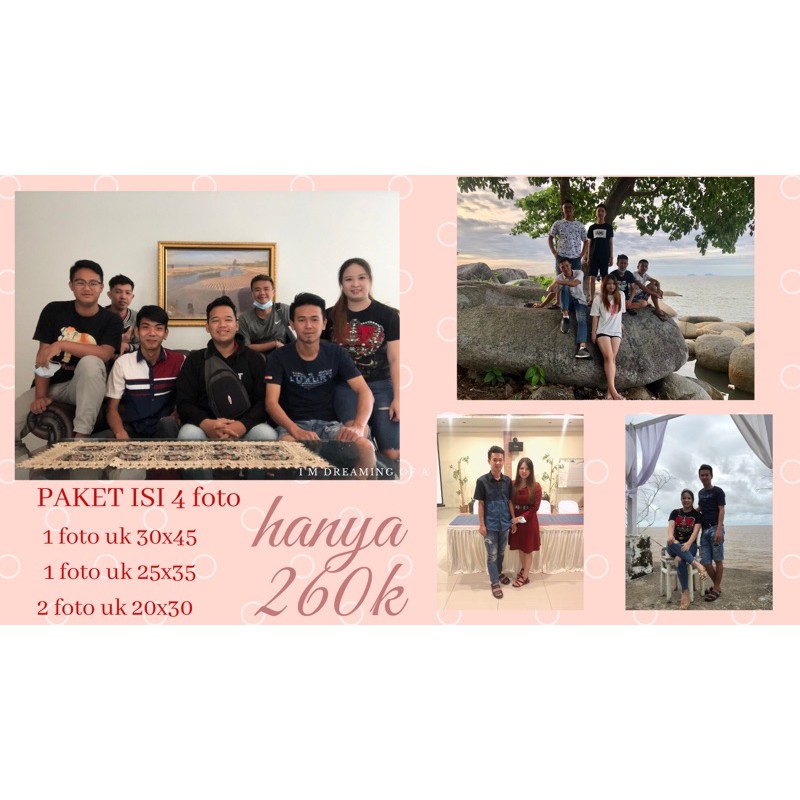cetak foto frameless paket 4 foto