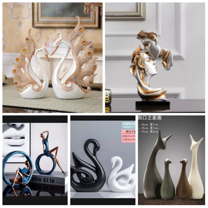 Pajangan keramik angsa / guci keramik vas keramik ornamen keramik / pajangan kristal