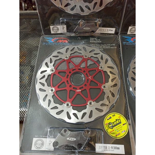 Disc Brake Cakram Piringan PSM Titanium Kembang 300 mm Floating Jupiter Fizr F1zr Rxking Mxking not Moto1 TDR-PSM JupZ titan-red