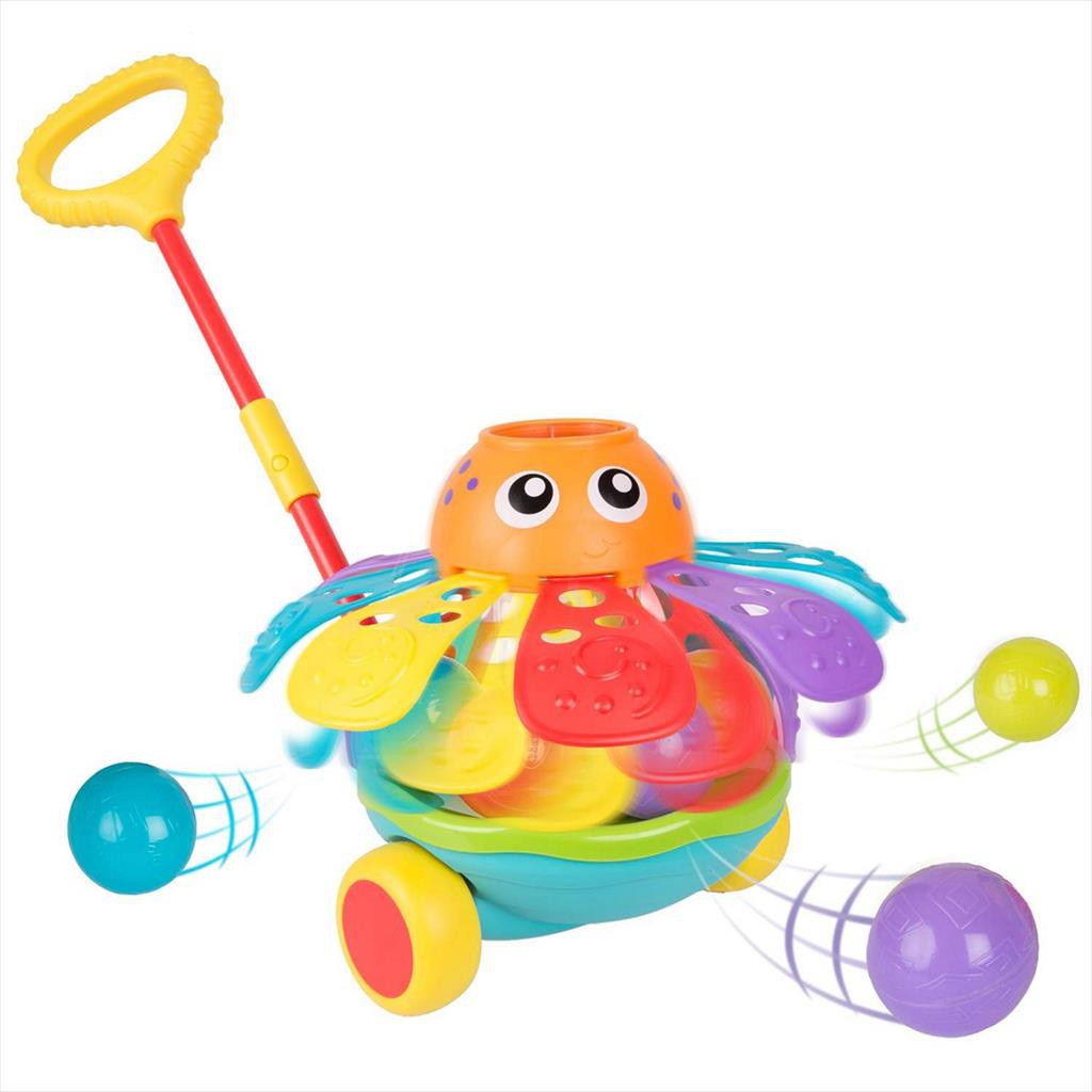 Playgro 120755 Pushalong Ball Popping Octopus Mainan Anak