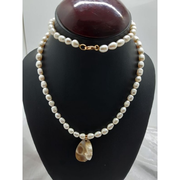 KP2 BERSERTIFIKAT KALUNG FULL MUTIARA PANJANG 70CM PERHIASAN MUTIARA ASLI KALUNG MUTIARA ASLI KALUNG