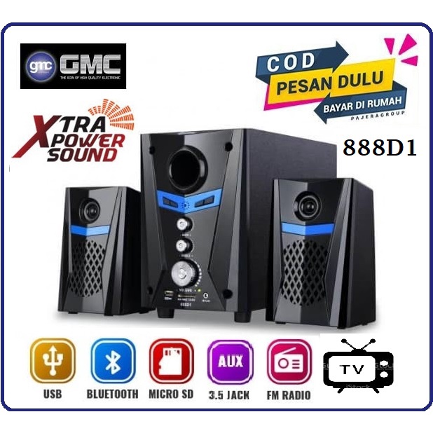 Speaker Aktif GMC 888D1 Bluetooth Speaker Subwoofer Bass Original Garansi Resmi