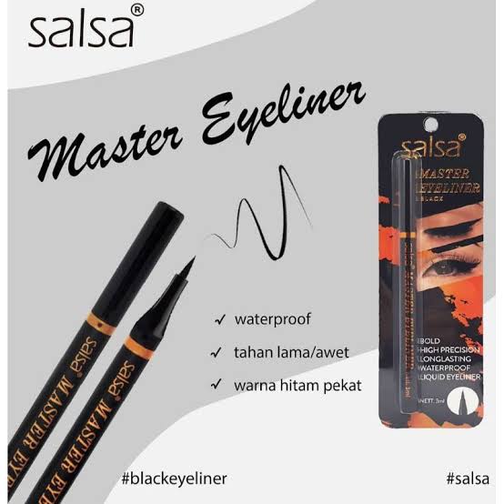 SALSA Master Eyeliner Pen Hitam - Long Lasting Eyeliner Pen