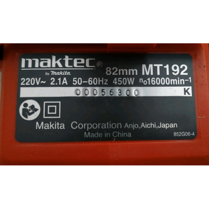 Mesin Serut Planer Pasah Ketam Sugu Maktec MT192 MT 192