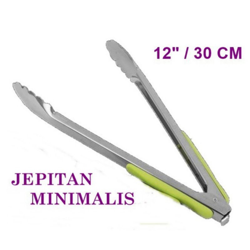 CAPITAN MAKANAN MINIMALIS 12 INCH KOMODO STAINLESS - JEPITAN KUE - CAPIT