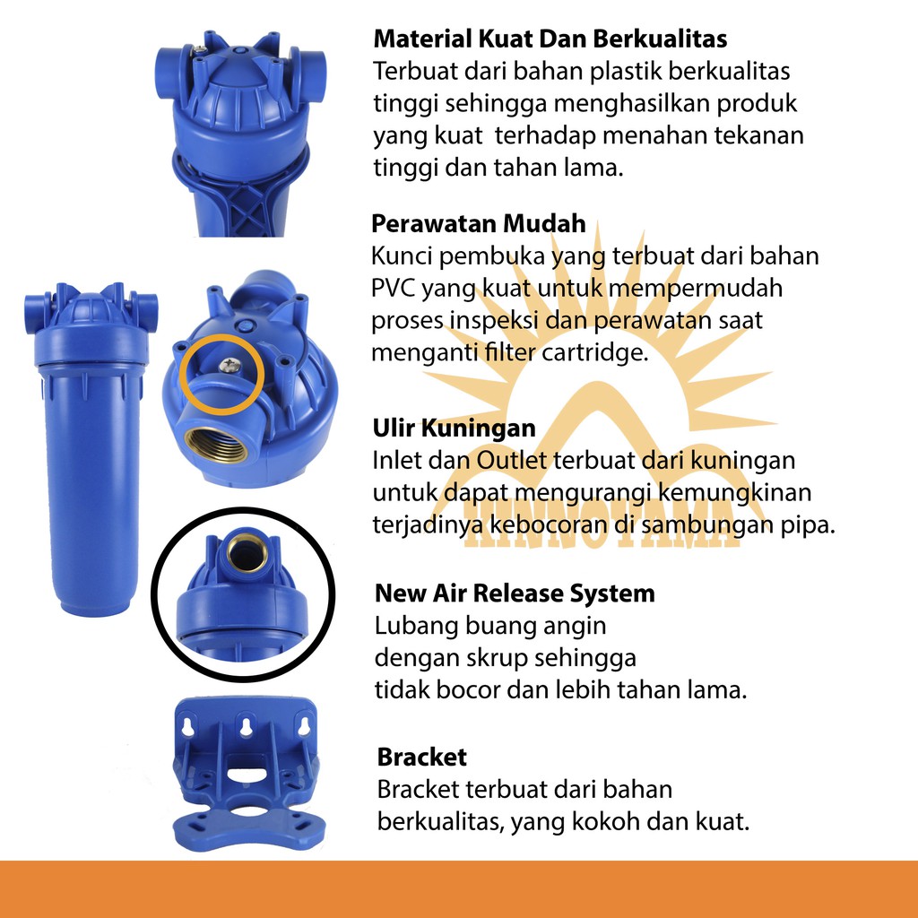 Paket  Housing Filter Air KINNOYAMA 20&quot;/ Saringan Air Pam / Penyaring Air Kotor
