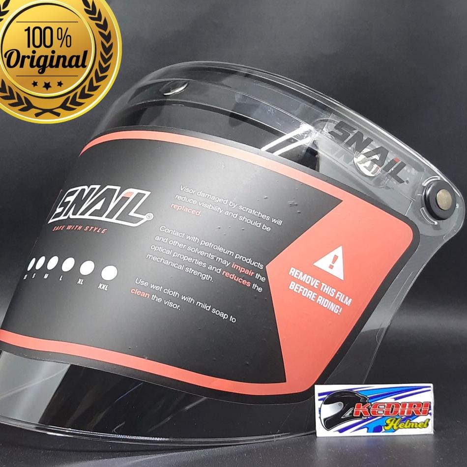 Terbaru.. Visor SNAIL F19A Original ori kaca helm retro datar iridium flat warna red blue clear hita