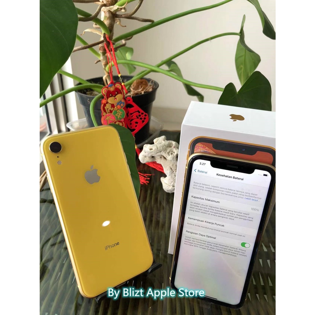 iPhone XR 128GB All Sim Silent Fullset Original Second Mulus100% 3utools All Green (Garansi 1 Tahun)