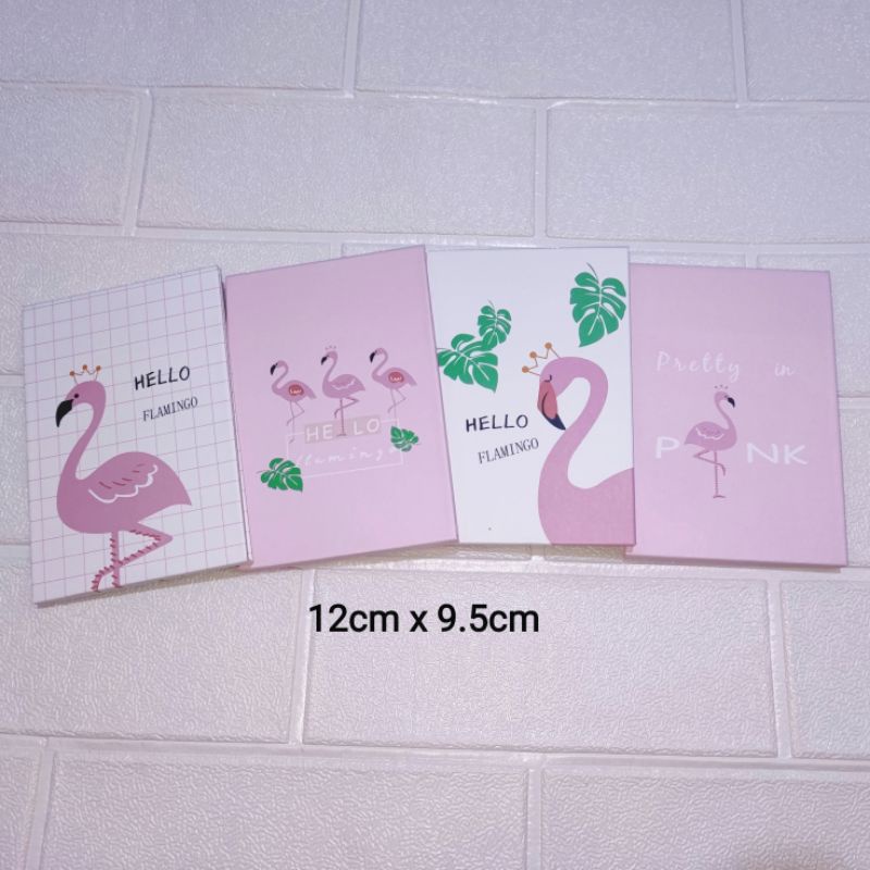 Cermin Lipat Cover Lucu / Kaca Lipat Buku Portable-12CmX9.5 Flaminggo