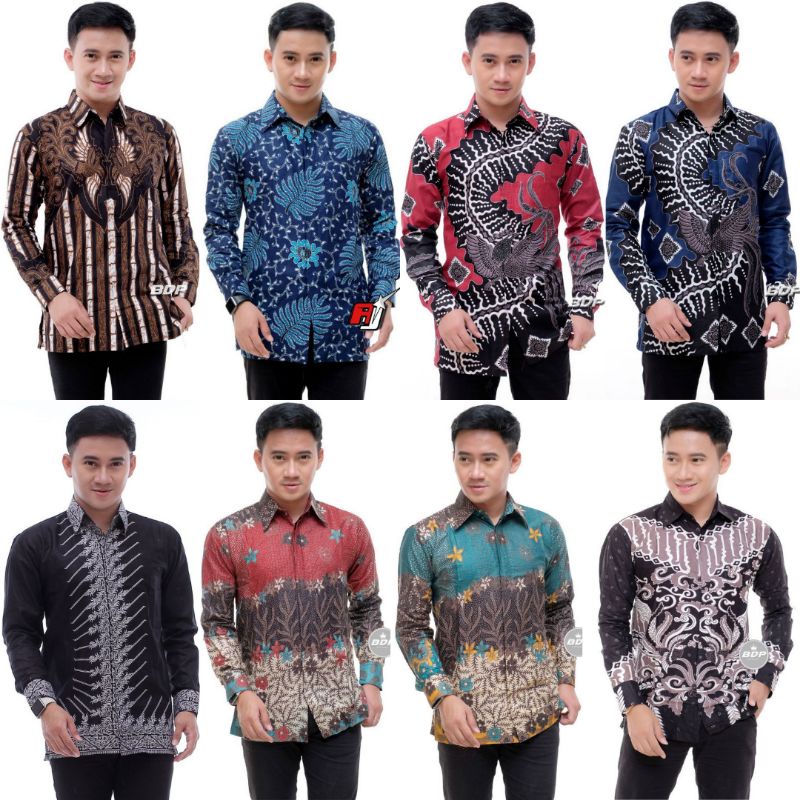 NEW KEMEJA BATIK PRIA LENGAN PANJANG SIZE S M L XL XXL XXXL  BSWART BatiK HRB026 Kenongo Kemeja Pria