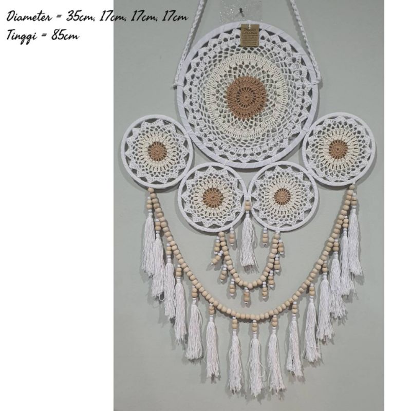 wall decor hiasan dinding bulat dream catcher macrame dekorasi rumah