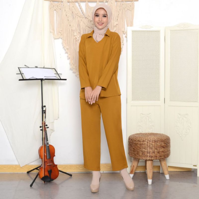 ONE SET SHAKILA PREMIUM SIZE JUMBO / SETELAN BAJU WANITA BAHAN SHAKILA / SETELAN BAJU CEWEK KEKINIAN KOREAN STYLE / SETELAN BAJU POLOS WANITA TERBARU PREMIUM