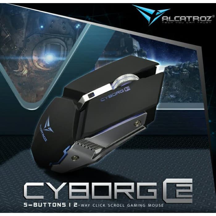 ALCATROZ CYBORG C2 Gaming Mouse 3200CPI. 2-Way Click Scroll Mouse