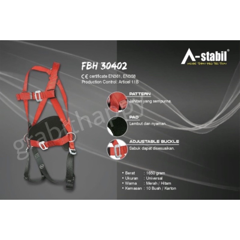 ASTABIL FULL BODY HARNESS 30402 SAFETY FALL PROTECTION SUPPORT