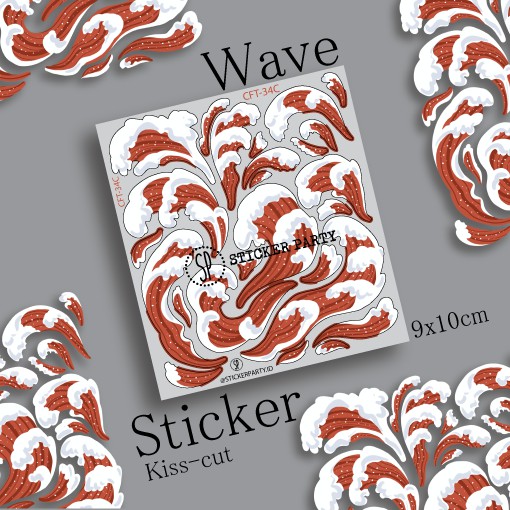

[Sticker Party] Stiker Wave Ombak Laut Dekorasi Top Loader Kpop Deco Polaroid Sticker Kiss Cut