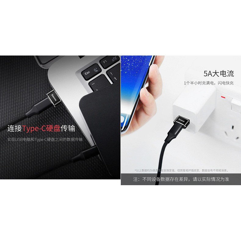 Baseus Mini Type-C Female to USB Male Adapter Converter Original100%Asli