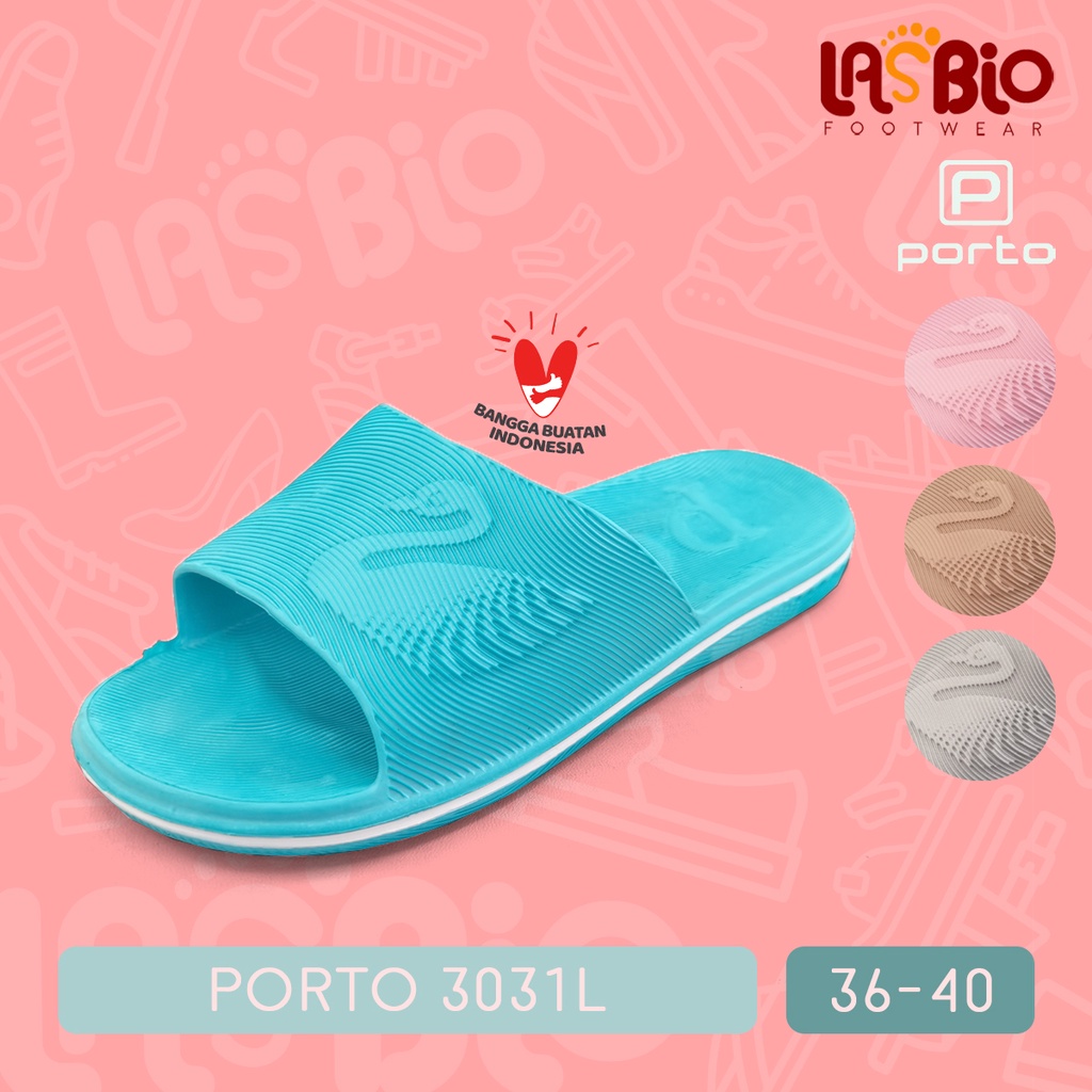 Porto Sandal Selop Jalan Kasual Rumah Rubber Anti Slip Wanita 3031L