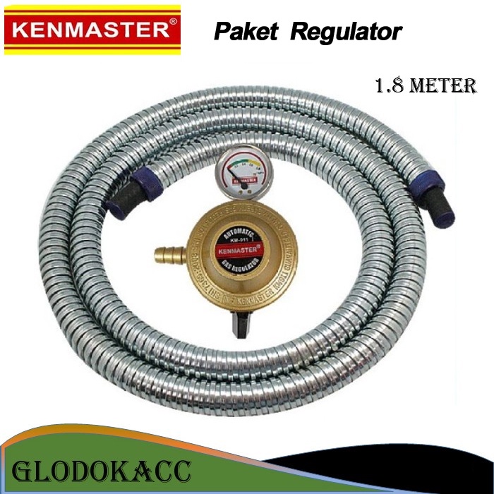 Paket Regulator Meter + Selang Gas Protec Kenmaster Selang Gas