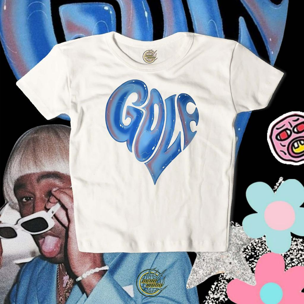 crop top/baby tee golf love logo by tyler, the creator odd future graphic tee y2k style