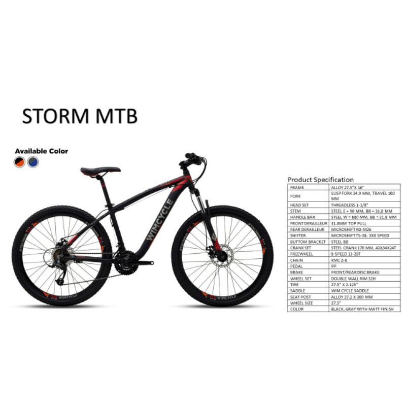 SEPEDA MTB WIMCYCLE STORM 27,5"