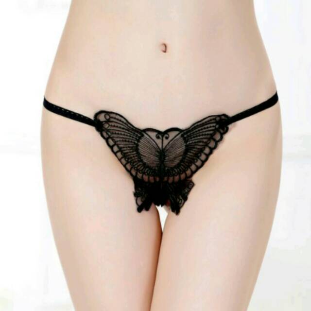 BLACK / ROSE / RED Butterfly kupu2 underwear panty gstring celana dalam cd murah cantik grosir ecer