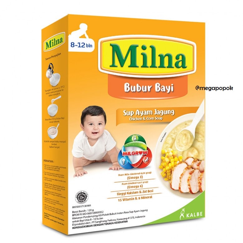 Milna Bubur Bayi 8-12 Bulan 120gr/megapopok