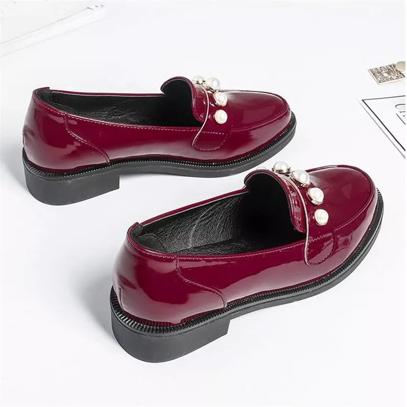 Sepatu Wanita Loafers '' MUTIARA '' Mewah RED PREMIUM MT 01