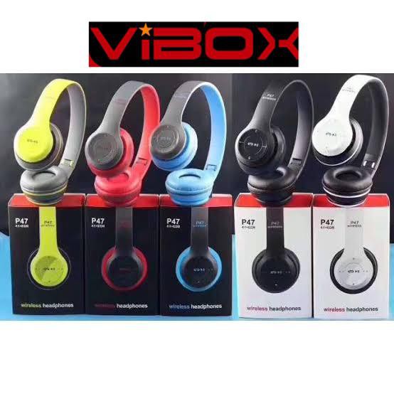 HEADPHONE HEADSET BANDO EARPHONE BLUETOOTH WIRELESS VIBOX P47 HEADSET BLUETOOTH