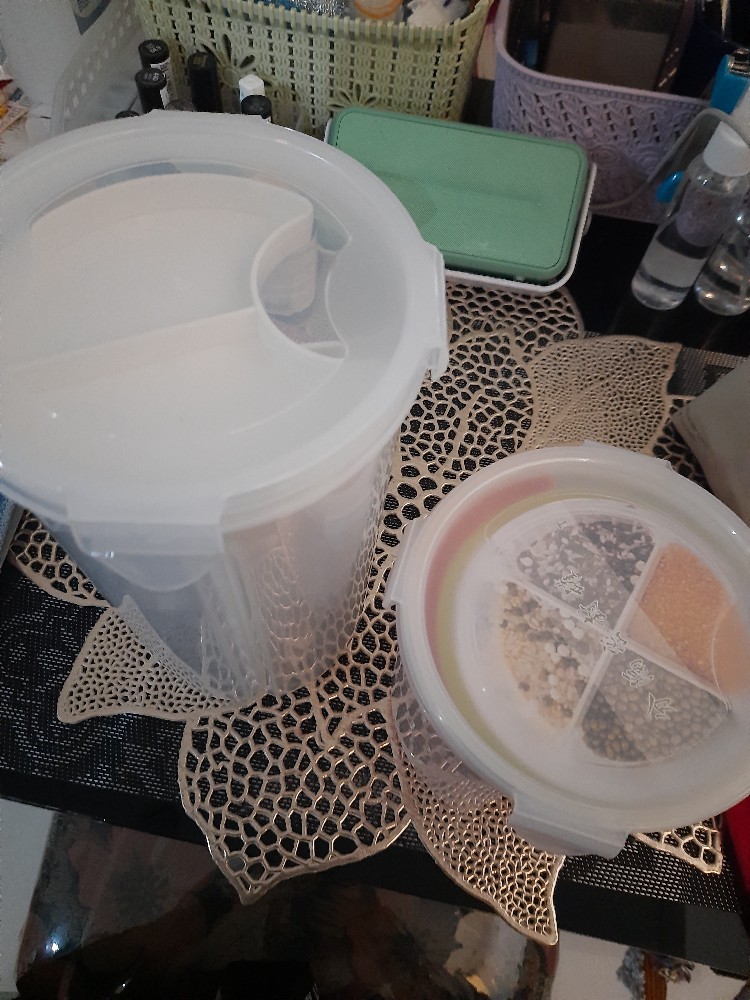 Toples Wadah Penyimpanan Kacang Sereal Oats Storage Jar 3 Slot Small Size