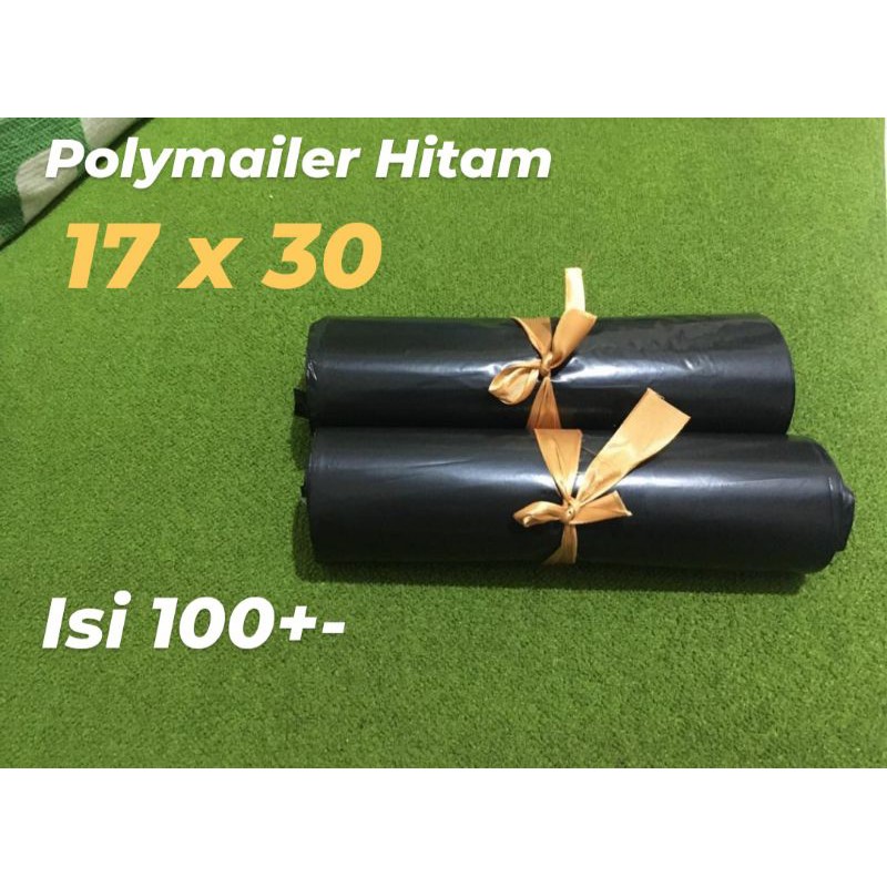 Plastik polymailer 17x30 packing olshop isi 100 tebal 50 mic amplop packing plastik paket hitam