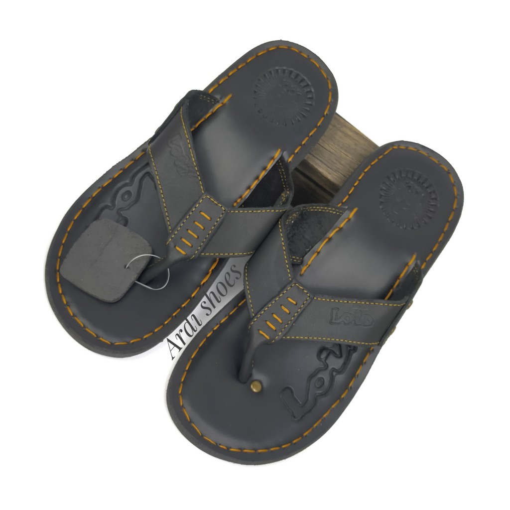 Sandal Jepit Kulit Asli Pria Slop Casual  Cowok  Sandal Slip On Sendal Murah Kekinian