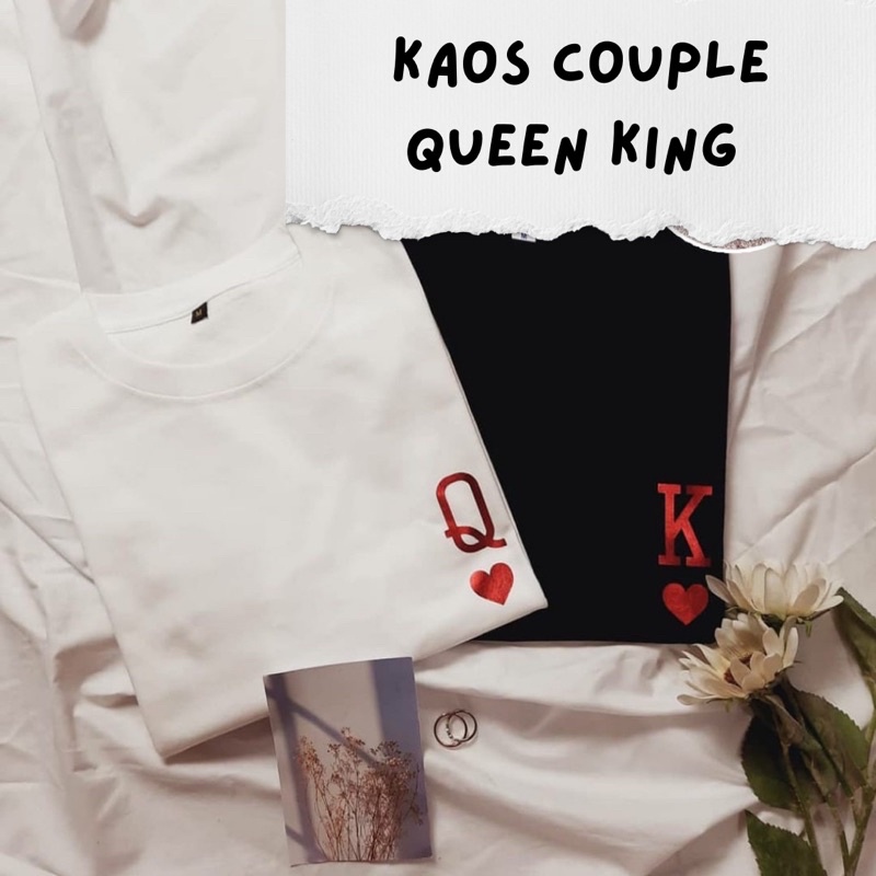 Tshitrallday [BISA COUPLE] Kaos Premium Unisex bisa Oversize 100% Cotton Combed GRAPHIC KING QUEEN